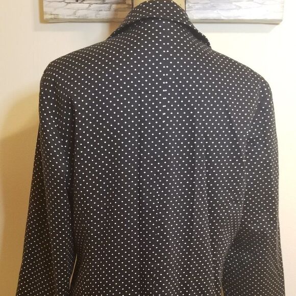 Silkland Black with White Polka Dots long jacket size 14 - Picture 4 of 11